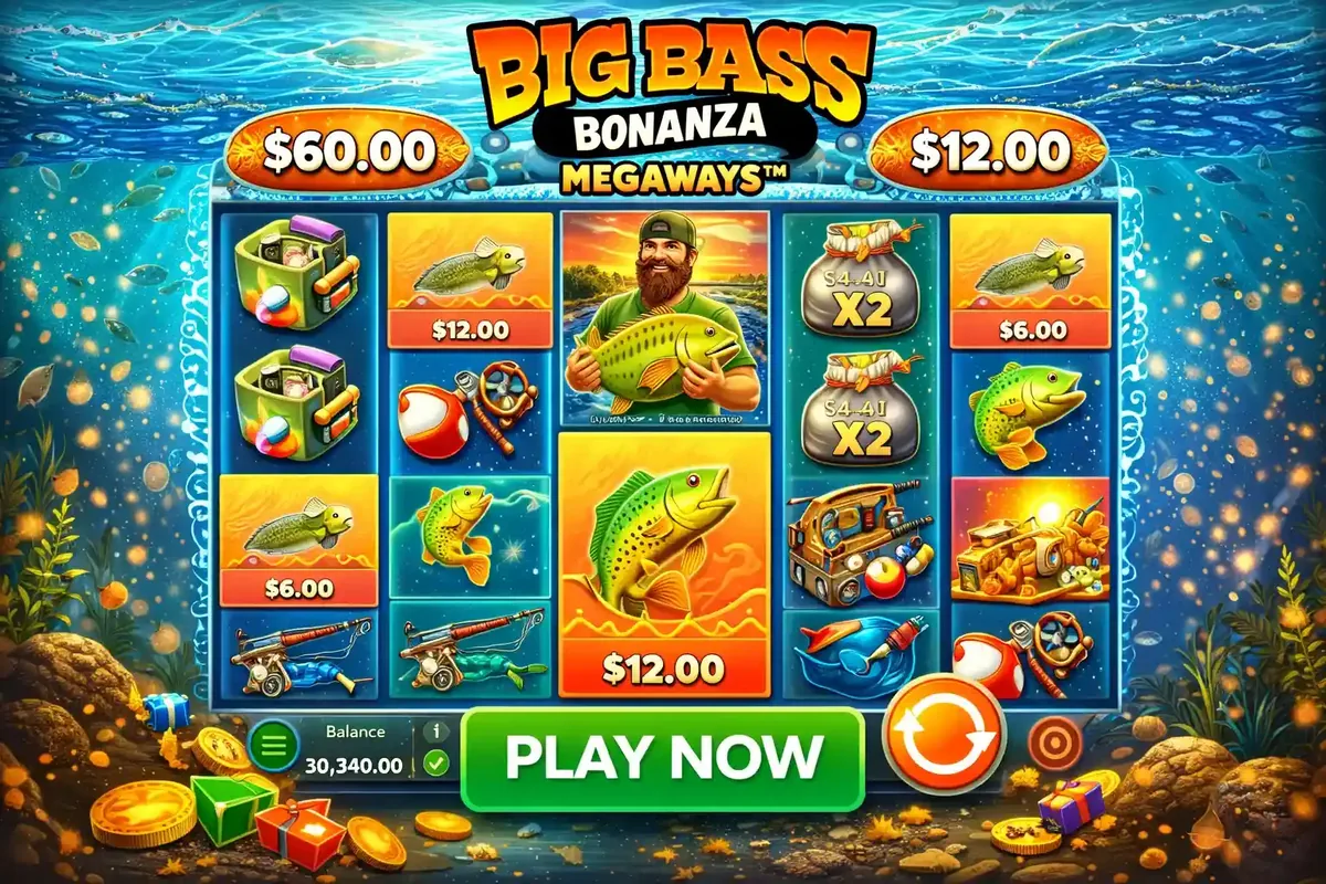 Fisherman with Big Bass Bonanza Megaways slot game